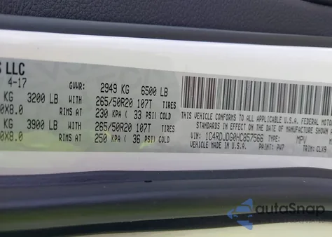 2017 Dodge Durango Gt Awd из США, поврежденный, VIN 1C4RDJDG0HC857566